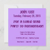 謝肉祭の招待状 招待状 (裏面)