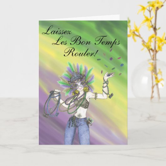 謝肉祭の挨拶状 カード (黄色い花)