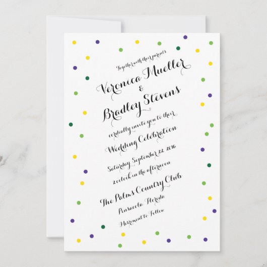 謝肉祭の紙吹雪の招待状 招待状 (正面)