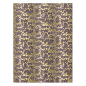 謝肉祭の紫色の仮面舞踏会はフェイクな金ゴールドを覆います テーブルクロス (正面)