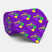 謝肉祭の紫色の黄色緑のかわいいハート ネクタイ (ロール)
