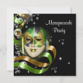 謝肉祭の衣裳のマスクは個人化なります 招待状 (正面)