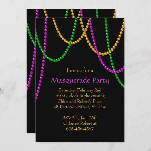 謝肉祭は招待状に玉を付けます 招待状 (正面/裏面)