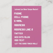 謝肉祭ビジネスVert。 ヒントを見て下さい 名刺 (裏面)