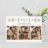 謹んで新年を迎えられたことを、心よりお祝い申し上げます　2024 エレガント ミニマリスト ゴールド シーズンカード (スタンド正面)