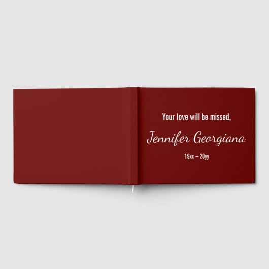 謹パーソナライズされた謝 ゲストブック (全面)