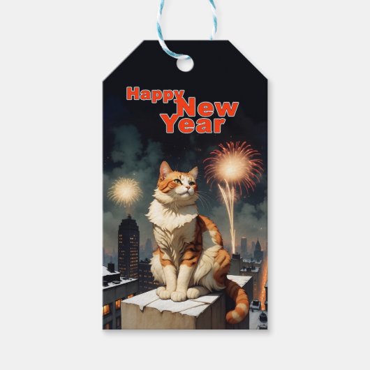 謹賀新年ねこ ギフトタグ (正面)