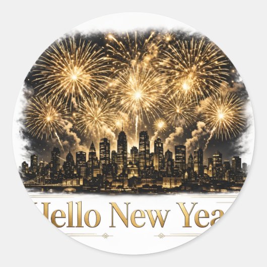 謹賀新年ステッカー ラウンドシール (正面)