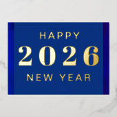 謹賀新年 オリジナル テキスト ホイル ホリデー カード (正面)