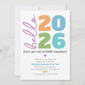 謹賀新年　ボールド　モダン　タイプ　カスタム　アド　イヤー 招待状 (正面)