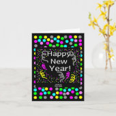 謹賀新年 垂直グリーティングカード カード (黄色い花)