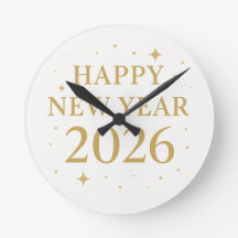 ✨ 謹賀新年 2026 エレガントゴールド壁掛け時計 | Mi