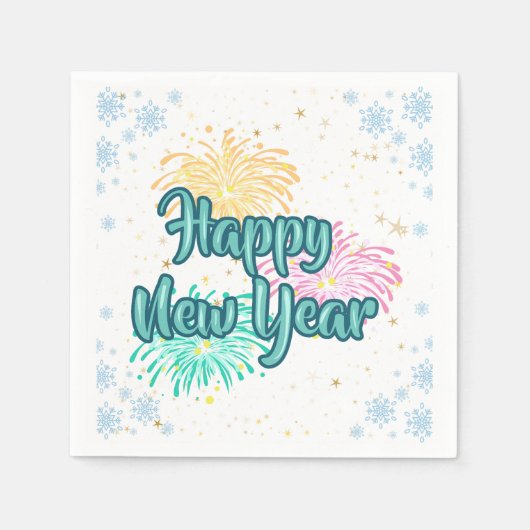 謹賀新年 Typography Celebration スタンダードカクテルナプキン (正面)