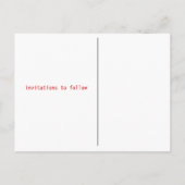 識別パーソナライズされた日付カードの保存 案内ポストカード (裏面)