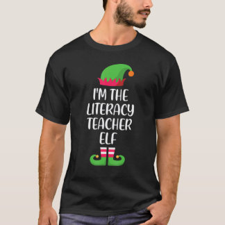 識字教師エルフ クリスマス ファミリーマッチング グロ Tシャツ