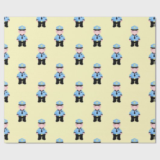 警おもしろい察の豚のパターン ラッピングペーパー (フラット)