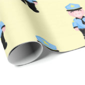 警おもしろい察の豚のパターン ラッピングペーパー (ロールコーナー)