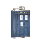 警おもしろい察の電話ボックス、モノグラムの追加 フラスク (右)