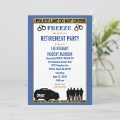 警おもしろい察の青と白の退職 招待状 (スタンド正面)