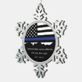 警カスタム務士官警察学校の卒業 スノーフレークピューターオーナメント (右)