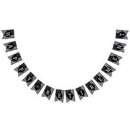 警カスタム務官の細いブルーライン退職金 バンティングフラッグ