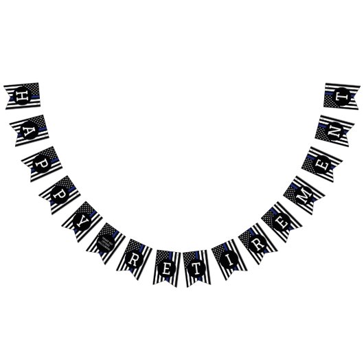 警カスタム務官の細いブルーライン退職金 バンティングフラッグ (全)