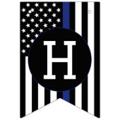 警カスタム務官の細いブルーライン退職金 バンティングフラッグ (第1の旗)