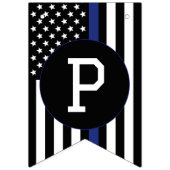 警カスタム務官の細いブルーライン退職金 バンティングフラッグ (第3の旗)