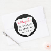 警カスタム察バッジ黒赤退職 ラウンドシール (封筒)