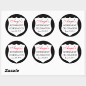 警カスタム察バッジ黒赤退職 ラウンドシール (シート)