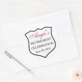 警カスタム察バッジ黒赤退職 ラウンドシール (封筒)