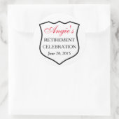 警カスタム察バッジ黒赤退職 ラウンドシール (バッグ)