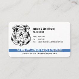 警カスタム察ロゴ薄い青い線 名刺