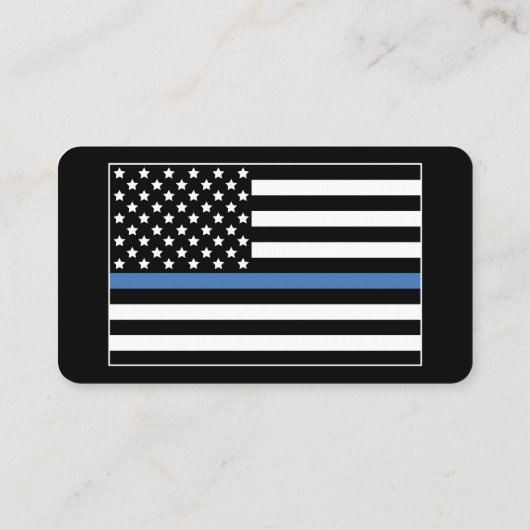 警カスタム察ロゴ薄い青い線 名刺 (裏面)