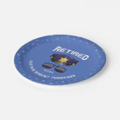 警パーソナライズされたおもしろい察の退職パーティー ペーパープレート (アングル)