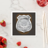警パーソナライズされた務官の保安官警官の名前バッジ スタンダードカクテルナプキン (インサイチュ)
