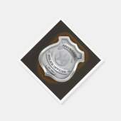 警パーソナライズされた務官の保安官警官の名前バッジ スタンダードカクテルナプキン (角)