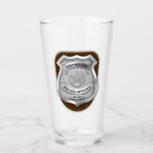 警パーソナライズされた務官の保安官警官の名前バッジ タンブラーグラス (正面)