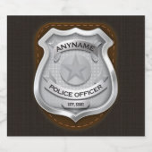 警パーソナライズされた務官の保安官警官の名前バッジ ビールラベル (シングルラベル)