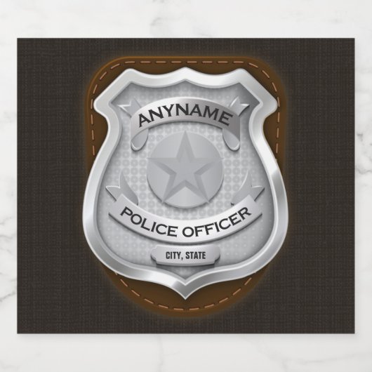 警パーソナライズされた務官の保安官警官の名前バッジ ビールラベル (シングルラベル)