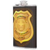 警パーソナライズされた務官の保安官警官の名前バッジ フラスク (左)