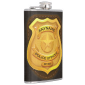 警パーソナライズされた務官の保安官警官の名前バッジ フラスク (右)