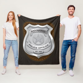 警パーソナライズされた務官の保安官警官の名前バッジ フリースブランケット