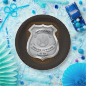 警パーソナライズされた務官の保安官警官の名前バッジ ペーパープレート (パーティー)