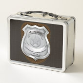 警パーソナライズされた務官の保安官警官の名前バッジ メタルランチボックス (裏面)