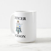 警パーソナライズされた察オートバイ警官 コーヒーマグカップ (正面左)
