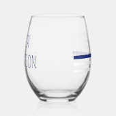 警パーソナライズされた察官の細いブルーライン国旗 ステムなしワイングラス (右)