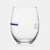 警パーソナライズされた察官の細いブルーライン国旗 ステムなしワイングラス (左)