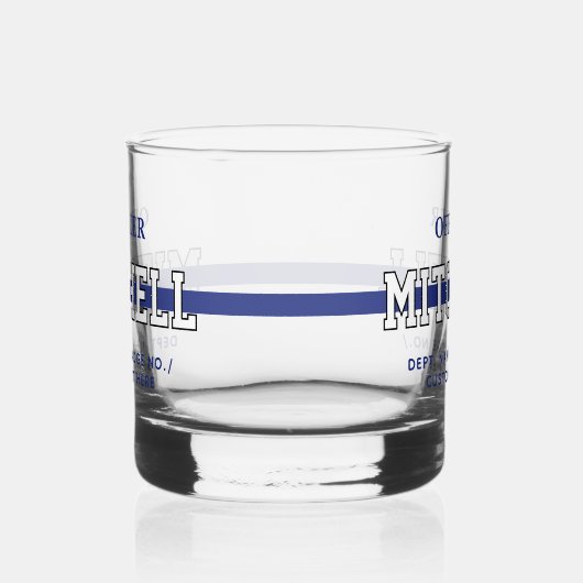 警パーソナライズされた察官の細いブルーライン ウイスキーグラス (左)