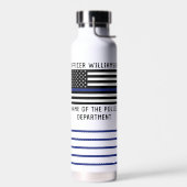 警パーソナライズされた察官の細いブルーライン ウォーターボトル (左面)
